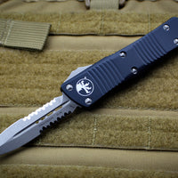 Microtech Troodon Double Edge OTF knife Black with Apocalyptic Part Serrated Blade 138-11 AP