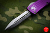 Microtech Violet Troodon Double Edge OTF knife with Stonewash Part Serrated Blade 138-11 VI
