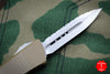 Microtech Troodon Double Edge OTF knife Tan with Stonewash Full Serrated Blade 138-12 TA