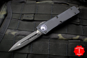 Microtech Troodon Tactical Double Edge OTF knife Black with Black Blade 138-1 T