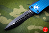 Microtech Troodon Blue Double Edge OTF knife with Black Blade 138-1 BL