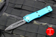 Microtech Troodon Turquoise Double Edge OTF knife with Black Blade 138-1 TQ