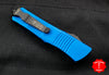 Microtech Troodon Blue Double Edge OTF knife with Black Part Serrated Blade 138-2 BL