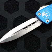 Microtech Troodon OTF knife- Double Edge- Blue With with Satin Blade 138-4 BL