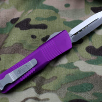 Microtech Troodon Violet Double Edge OTF knife with Satin Blade 138-4 VI