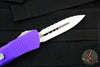 Microtech Troodon OTF knife- Double Edge- Purple with Satin Full Serrated Blade 138-6 PU