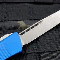 Microtech Troodon Blue Single Edge OTF knife with Apocalyptic Blade 139-10 APBL