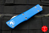 Microtech Troodon Blue Single Edge OTF knife with Apocalyptic Blade 139-10 APBL