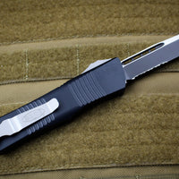 Microtech Troodon Black Single Edge OTF Knife with Black Part Serrated Blade 139-2