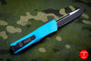 Microtech Troodon Turquoise Single Edge OTF Knife with Black Part Serrated Blade 139-2 TQ