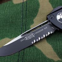 Microtech Troodon Single Edge OTF Knife Black Tactical with Part Serrated Black Blade 139-2 T