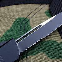 Microtech Troodon Single Edge OTF Knife Black Tactical with Part Serrated Black Blade 139-2 T