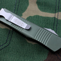 Microtech Troodon OD Green Single Edge OTF knife with Part Serrated Satin Blade 139-5 OD