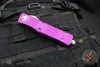 Microtech Combat Troodon OTF Knife- Double Edge- Violet Handle- Part Serrated Stonewash Blade 142-11 VI