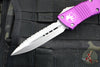 Microtech Combat Troodon OTF Knife- Double Edge- Violet Handle- Stonewash Full Serrated Blade 142-12 VI