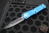 Microtech Combat Troodon OTF Knife- Double Edge- Blue With Black Plain Edge Blade 142-1 BL