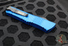 Microtech Combat Troodon OTF Knife- Double Edge- Blue With Black Plain Edge Blade 142-1 BL