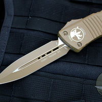Microtech Combat Troodon CERAKOTED Tan- Double Edge Tan Plain Edge Blade 142-1 CTA