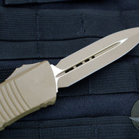 Microtech Combat Troodon CERAKOTED Tan- Double Edge Tan Plain Edge Blade 142-1 CTA