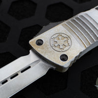 Microtech Combat Troodon OTF Knife- Sandtrooper- Double Edge- Battle White Handle- Battle White Blade 142-1 SAD