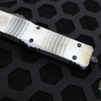 Microtech Combat Troodon OTF Knife- Sandtrooper- Double Edge- Battle White Handle- Battle White Blade 142-1 SAD