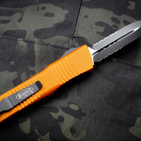 Microtech Combat Troodon Orange Double Edge OTF Black Part Serrated Blade 142-2 OR