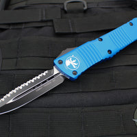 Microtech Blue Combat Troodon Double Edge Full Serrated Black Blade 142-3 BL