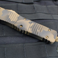 Microtech Combat Troodon OTF Knife- Double Edge- Coyote Camo Finished Handle- Full Serrated Coyote Camo Blade 142-3 CCS