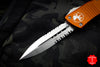 Microtech Combat Troodon Orange Double Edge OTF with Part Serrated Satin Blade 142-5 OR