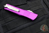 Microtech Combat Troodon OTF Knife- Double Edge- Violet Handle- Stonewash Plain Edge Blade 142-10 VI