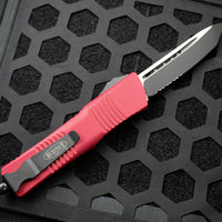 Microtech Combat Troodon Red Tanto Edge Black Part Serrated Blade 144-2 RD