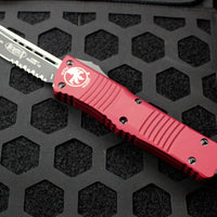 Microtech Combat Troodon Red Tanto Edge Black Part Serrated Blade 144-2 RD