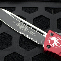 Microtech Combat Troodon Red Tanto Edge Black Part Serrated Blade 144-2 RD