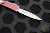 Microtech UTX-70 OTF Knife- Double Edge- Distressed Merlot Red Handle- Apocalyptic Blade 147-10 DMR