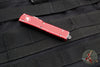 Microtech UTX-70 OTF Knife- Double Edge- Distressed Red Handle- Apocalyptic Blade 147-10 DRD