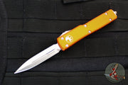 Microtech UTX-70 OTF Knife- Double Edge- Orange Handle- Stonewash Blade 147-10 OR