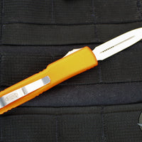 Microtech UTX-70 OTF Knife- Double Edge- Orange Handle- Stonewash Blade 147-10 OR