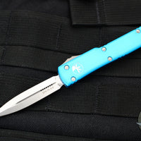 Microtech UTX-70 OTF Knife- Double Edge- Turquoise Handle With Stonewash Blade 147-10 TQ