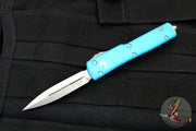 Microtech UTX-70 OTF Knife- Double Edge- Turquoise Handle With Stonewash Blade 147-10 TQ