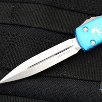 Microtech UTX-70 OTF Knife- Double Edge- Turquoise Handle With Stonewash Blade 147-10 TQ