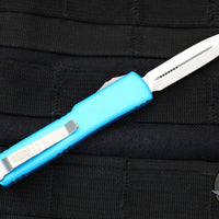 Microtech UTX-70 OTF Knife- Double Edge- Turquoise Handle With Stonewash Blade 147-10 TQ