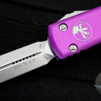 Microtech UTX-70 (OTF) Knife- Double Edge- Violet Handle With Stonewash Blade 147-10 VI