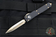 Microtech UTX-70 OTF Knife- Double Edge-Black Handle- Bronzed Blade 147-13