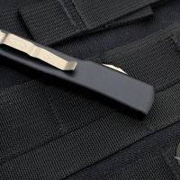 Microtech UTX-70 OTF Knife- Double Edge-Black Handle- Bronzed Blade 147-13