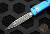 Microtech UTX-70 Double Edge (OTF)- Blue Handle- Black Full Serrated Blade 147-3 BL