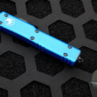 Microtech UTX-70 Double Edge (OTF)- Blue Handle- Black Full Serrated Blade 147-3 BL