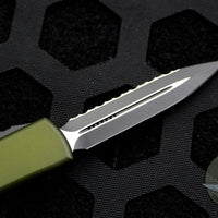 Microtech UTX-70 OD Green Double Edge (OTF) Black Full Serrated Blade 147-3 OD