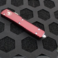 Microtech UTX-70 OTF Knife- Double Edge- Merlot Red Handle- Satin Blade 147-4 MR