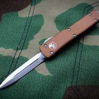 Microtech UTX-70 Tan Double Edge (OTF) Satin Blade 147-4 TA