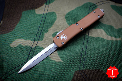 Microtech UTX-70 Tan Double Edge (OTF) Satin Blade 147-4 TA